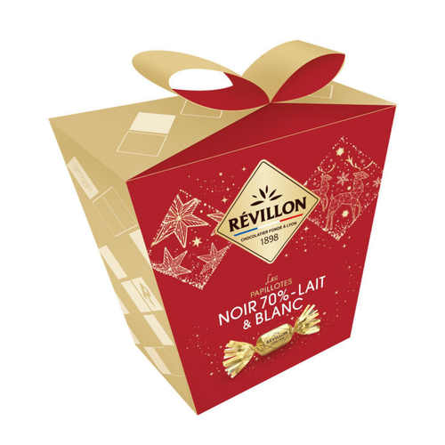 Visuel 1 du produit Pochette papillotes chocolat noir 70 %, chocolat au lait et chocolat blanc Révillon - 300 g
