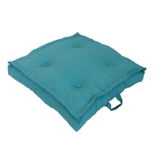 Visuel 1 du produit Tatami coussin de sol en polyester/coton bleu Emeraude - 66 x 66 x 15 cm