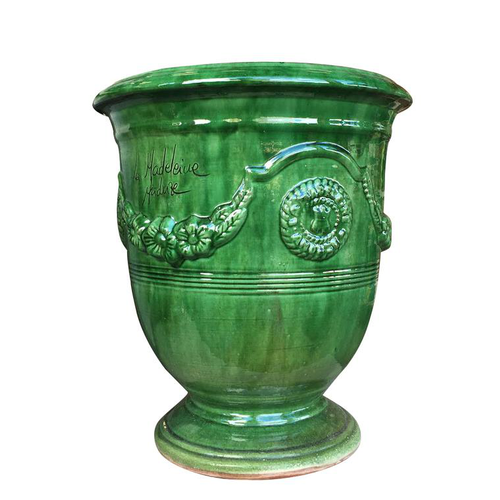 Visuel 1 du produit Vase Anduze vert en terre cuite émaillée H 28 x Ø 32 cm