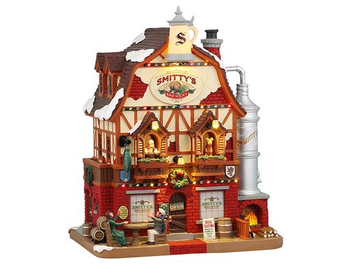 Visuel 1 du produit Village de Noël brasserie de Smitty lumineux en résine coloris multicolore à piles Lemax Caddington Village