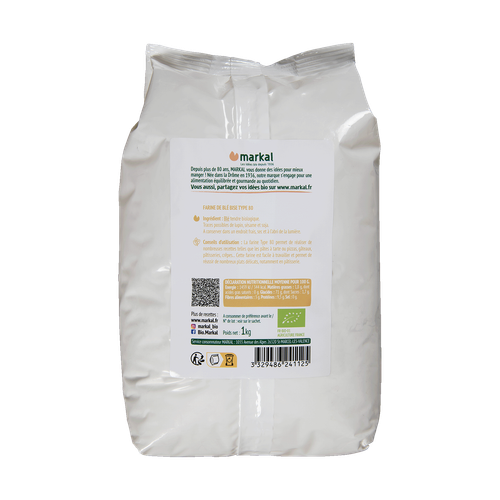 Visuel 2 du produit Farine de blé bise T80 bio en sachet de 1 kg