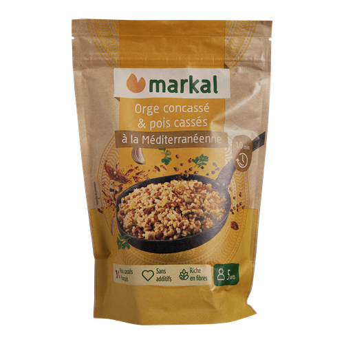 Visuel 1 du produit Mix à la méditerranéenne orge concassé et pois cassés bio Markal - 350 g
