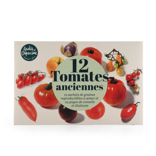 Visuel 1 du produit Coffret de 12 sachets de graines tomates anciennes à semer Radis & Capucine