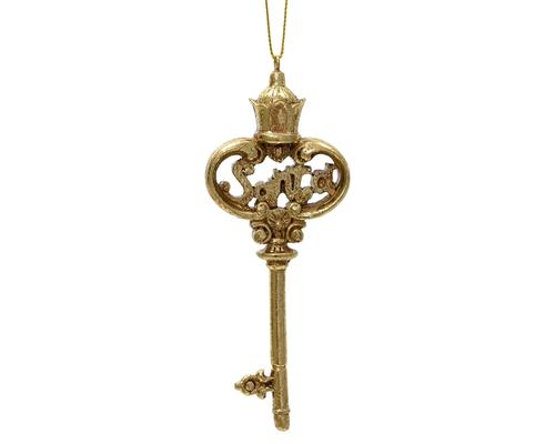 Visuel 1 du produit Clé du Père Noël à suspendre en polyrésine dorée - 5,3 x 2,2 cm