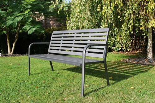 Visuel 5 du produit Banc de jardin 3 places en aluminium, anthracite - CREADOR MARTA