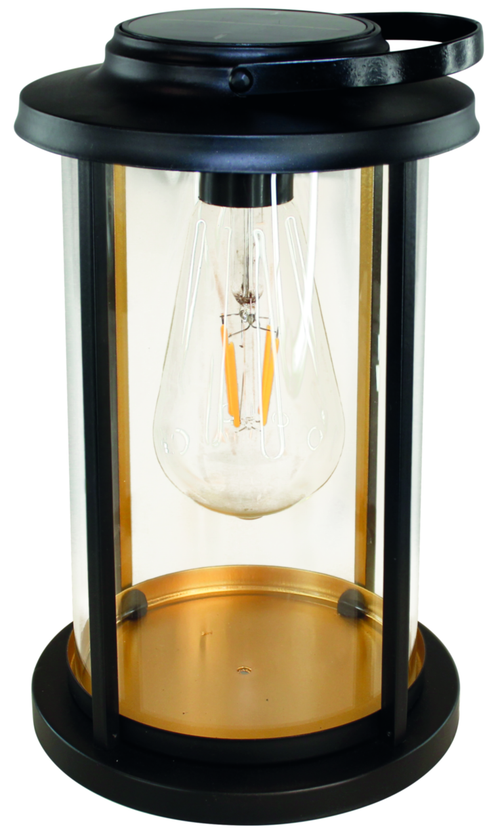Visuel 1 du produit Lanterne extérieure Delta IP44 40 lm coloris noir en métal et verre Watt & Home - 25 cm