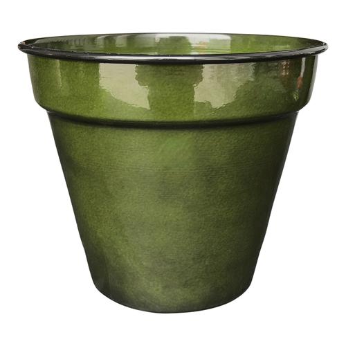 Visuel 1 du produit Pot conique en métal recyclé coloris vert algue vif Upcycle Conique - Ø 20,5 x H 18 cm
