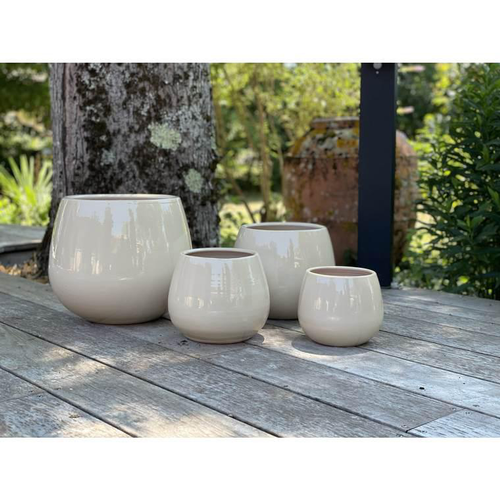 Visuel 1 du produit Pot coloris beige en terre émaillée Cancale - Ø 21 cm