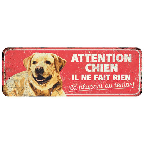 Visuel 1 du produit Panneau d'avertissement labrador coloris rouge en métal galvanisé D&D Home - 40 x 13 x 0,3 cm