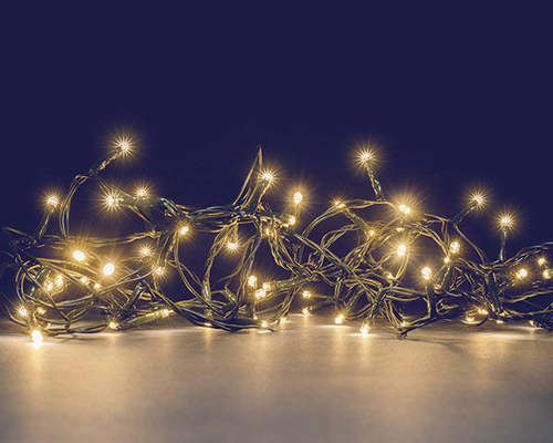 Visuel 1 du produit Guirlande lumineuse connectable x2 à 240 LED blanc chaud sur câble vert Flicker Light® - 20 m