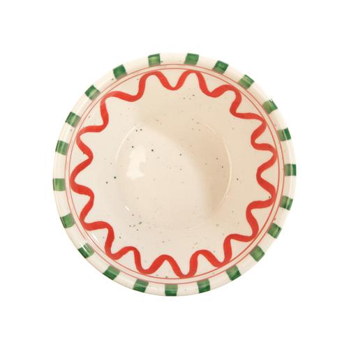 Visuel 2 du produit Bol en céramique blanc, vert et rouge Venda - H 6 x Ø 14 cm