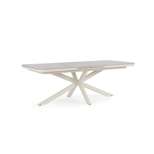 Visuel 1 du produit Table extensible en aluminium et pierre sintérisée Bizzotto Pascal Pélican