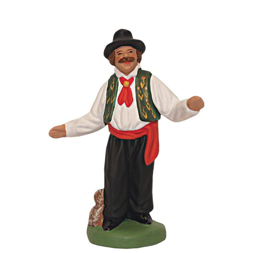 Visuel 1 du produit Personnage de crèche de Noël danseur farandole Santons Escoffier - 7 cm