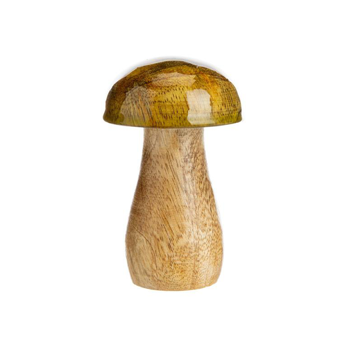 Visuel 1 du produit Champignon décoratif à poser en bois vert - Ø 5 x H 8 cm