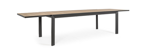 Visuel 5 du produit Table Calla naturel avec allonges coloris bois en aluminium - 220/340 x 100 cm