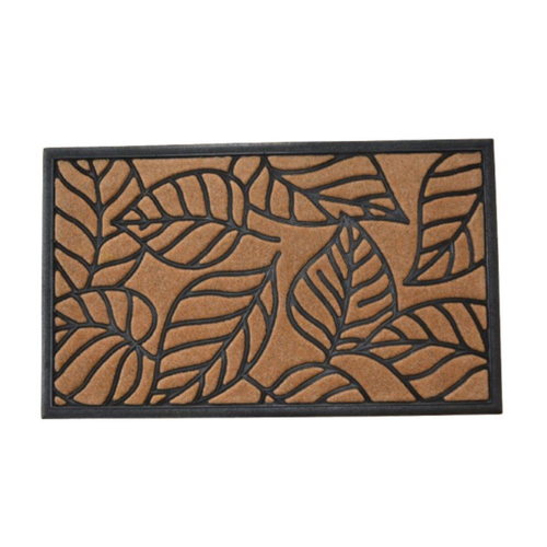 Visuel 1 du produit Tapis grattoir en caoutchouc feuillage coloris beige pour extérieur E/C Sweetsol - 45 x 75 cm