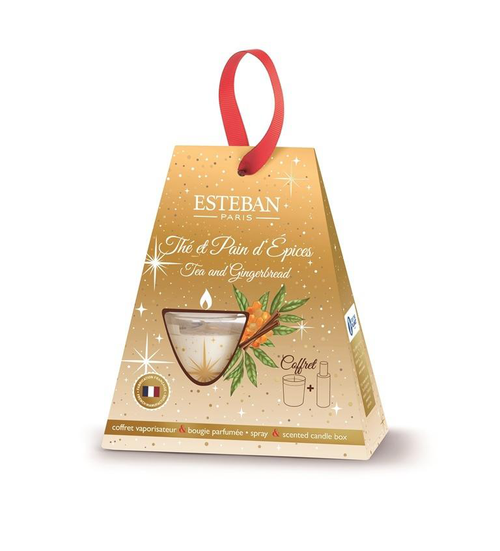 Visuel 2 du produit Coffret cadeau bougie parfumée et vaporisateur Esteban Thé et pain d’épice - 30 ml et 70 g