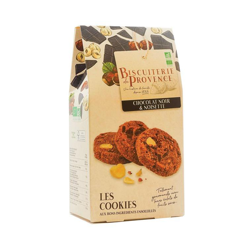 Visuel 1 du produit Cookies bio chocolat noir et noisette Biscuiterie de Provence - 120 g