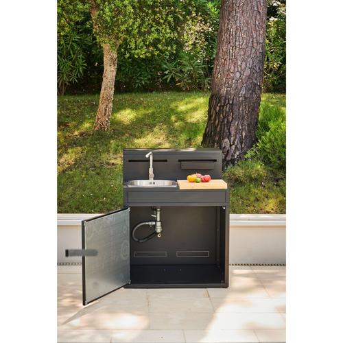 Visuel 7 du produit Support évier fermé en acier noir forme comptoir de bar Forge Adour - 90 x 97,2 x 112,5 cm