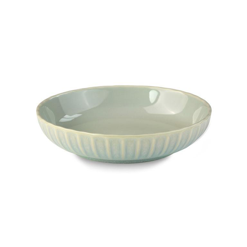 Visuel 1 du produit Assiette à salade et pâtes en grès réactif vert Adele - Ø 17 cm