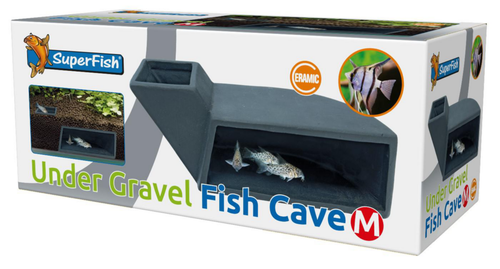 Visuel 1 du produit Grotte de poisson sous-gravier pour aquarium coloris marron SuperFish - 22 x 9,5 x 95 cm