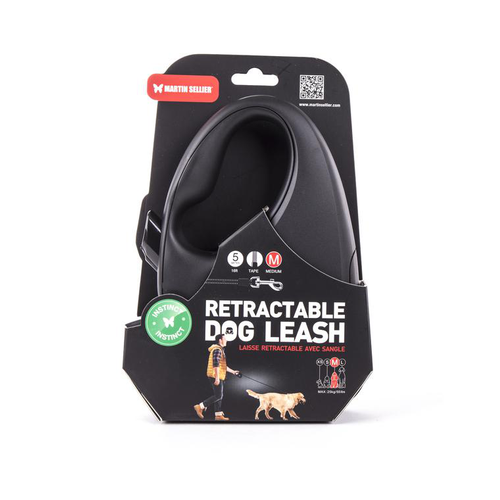 Visuel 1 du produit Laisse rétractable noire Instinct Sangle - taille M