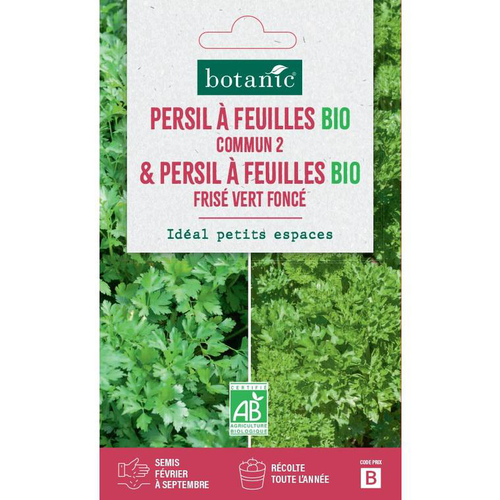 Visuel 1 du produit Mélange de graines persil à feuilles commun bio et de persil à feuilles frisées botanic® - graines à semer