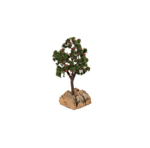 Visuel 1 du produit Set de 2 arbres pommiers pour crèche ou village de Noël coloris vert en plastique et liège - H 12 cm