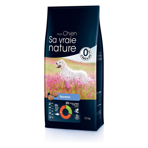 Visuel 1 du produit Croquette pour chien adulte au saumon et au hareng Sa vraie nature - 12 kg