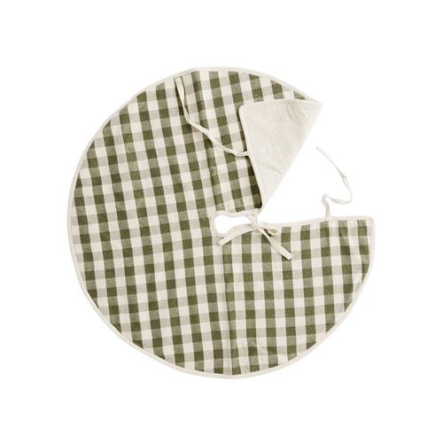 Visuel 1 du produit Jupe de sapin en coton vichy kaki Célestin-Lurex - Ø 80 cm