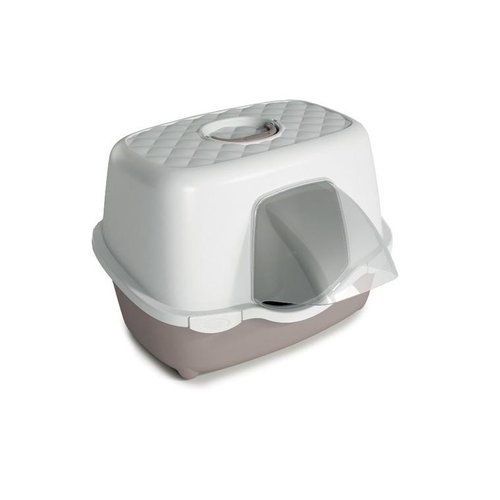 Visuel 1 du produit Maison de toilette pour chat taupe avec auvent Zolux Smart - 54,4 x 56 x 39 cm