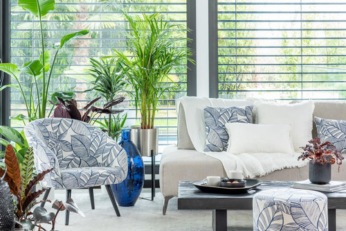 Visuel 2 du produit Fauteuil coloris bleu en bois et coton Clayton Malia - 66 x 70 x 72 cm