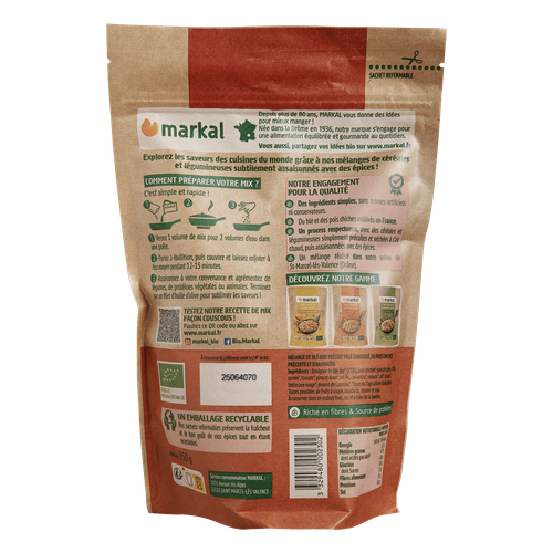 Visuel 2 du produit Mix à l’orientale blé concassé et pois chiches bio Markal - 350 g