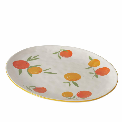Visuel 1 du produit Plat blanc à motifs de fruits orange - 39 x 32 cm