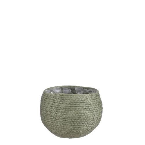 Visuel 1 du produit Panier cache-pot coloris vert en osier Jorck Mica Decorations - 15 x Ø 18 cm