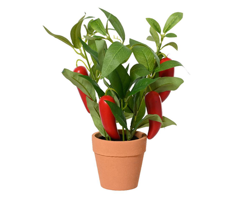 Visuel 1 du produit Plante artificielle piment rouge en pot - Ø 18 x H 25 cm