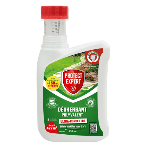 Visuel 1 du produit Désherbant ultra concentré polyvalent en bidon auto-doseur Protect Expert - 950 ml