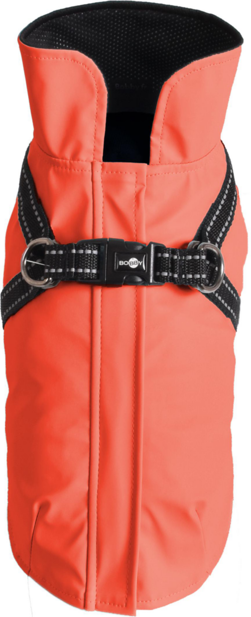 Visuel 1 du produit Manteau pour chien coloris corail avec harnais intégré Bobby Tom - Taille 40M