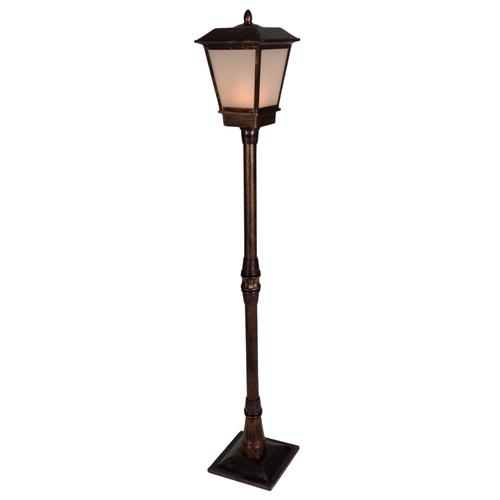 Visuel 1 du produit Décoration lumineuse de Noël  lampadaire plastique et laiton LED effet flamme extérieur - H 160 cm