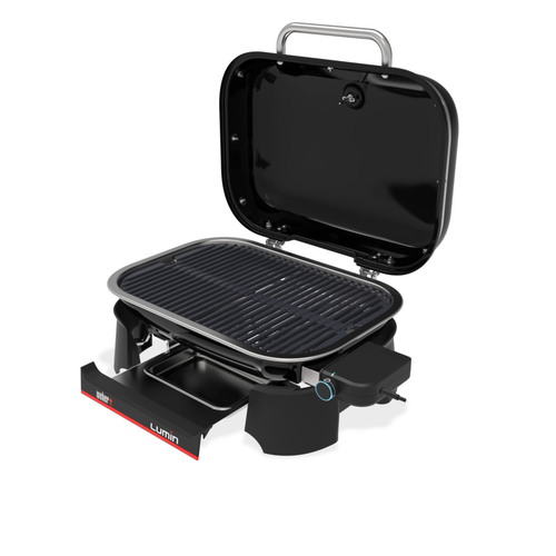 Visuel 5 du produit Barbecue électrique Lumin avec plancha coloris noir en acier émaillé Weber - 31 x 49 x 66 cm