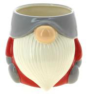 Visuel 1 du produit Cache-pot en céramique rouge forme Père Noël – Ø 8 x H 6 cm