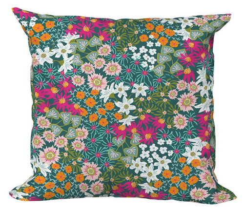 Visuel 1 du produit Coussin déco en polyester/coton multicolore Fleur La Petite Fleuriste - 40 x 40 x 15 cm