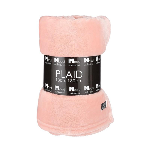 Visuel 1 du produit Plaid polaire en polyester coloris pêche Famke - 180 x 130 cm