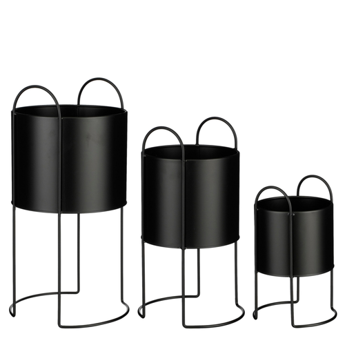 Visuel 1 du produit Pot Petry coloris noir en métal - 40 x 23 x 20 cm