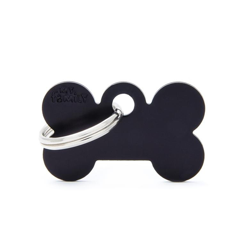 Visuel 1 du produit Médaille basic petit os pour chien en aluminium noir