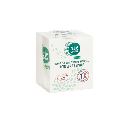 Visuel 2 du produit Bougie parfumée senteur douceur d'amande contrôlée par Ecocert Greenlife Bulle de Nature par botanic® - 70 g