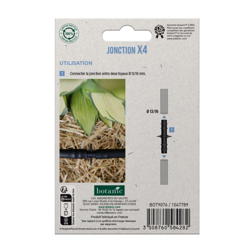 Visuel 2 du produit 4 jonctions cannelées Ø 13/16 mm botanic® - Arrosage goutte à goutte