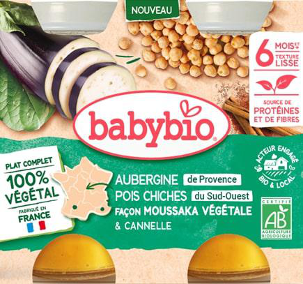 Visuel 1 du produit Moussaka végétale aubergines de Provence pois chiches tomate Baby Bio - 2 x 200 g