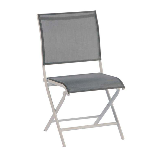 Visuel 2 du produit Chaise pliante grise en aluminium Proloisirs Elégance