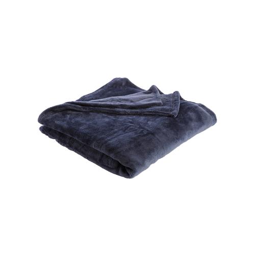 Visuel 1 du produit Plaid polaire en polyester bleu foncé Famke - 180 x 130 cm